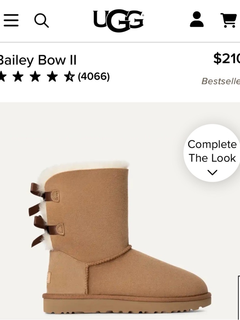 UGG Bailey Bow II Boot - Chestnut Brown